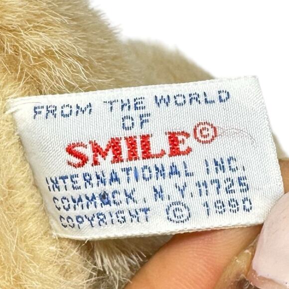 Vintage 1990 World of Smile Teddy Bear 10" Plush Rare Lace Floral Stuffed Animal - Picture 5 of 6